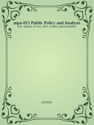 mpa-015 Public Policy and Analysis